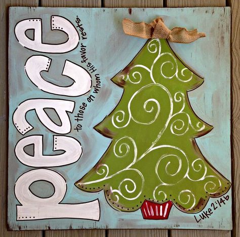 Peace Tree, Advent Crafts, Christmas Peace, Holiday Canvas, Calligraphy Signs, Beachy Christmas, Christian Crafts, Truth Be Told, Fun Crafts To Do