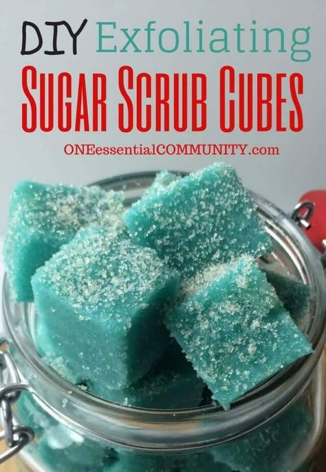 Homemade Sugar Scrub, Diy Sugar Scrub Recipe, Sugar Scrub Cubes, Homemade Essential Oils, Homemade Essential Oil, Sugar Scrub Homemade, Homemade Scrub, Sugar Scrub Recipe, Essential Oils Gifts