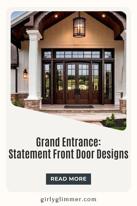 Discover the unparalleled beauty of luxury barndominium exteriors, where modern design meets rustic charm. Featuring grand entrances, sleek finishes, and eco-friendly elements, these homes redefine countryside elegance Luxury barndominium exterior designs | Elegant rustic barndominiums | High-end barndominium exteriors | Rustic charm luxury homes | Modern luxury barndominium plans | Upscale barndominium living Oversized Front Door, Luxury Barndominium, Statement Front Door, Barndominium Exterior, Front Door Designs, Barndominium Plans, Door Designs, Front Door Design, Grand Entrance