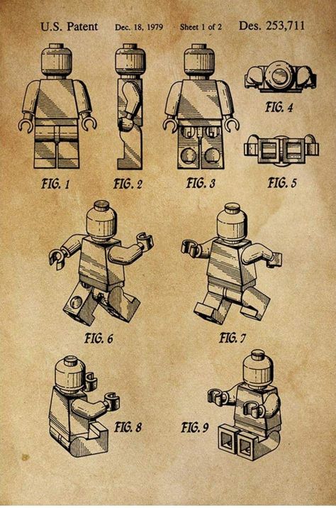 Lego Patent, Lego 3d, Lego Poster, Design Diagram, Unique Butterfly Tattoos, Art Construction, Handmade Crafts Gifts, Lego Figures, Crafts Gifts