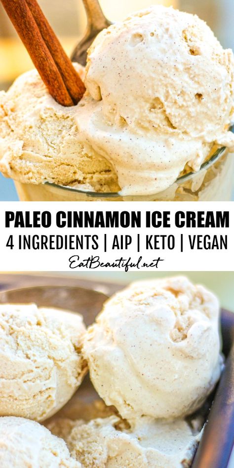 Ice Cream Keto, Aip Keto, Aip Diet Recipes, Food Recipes Dessert, Paleo Ice Cream, Autoimmune Paleo Recipes, Aip Paleo Recipes, Cinnamon Ice Cream, Aip Desserts