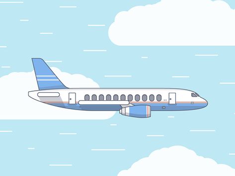 Plane by FireArt Studio Airplane Illustration Graphics, Plane Vector, Cranes In The Sky, Kindergarten Drawing, Cartoon Plane, Plane Drawing, Airplane Illustration, Airplane Drawing, Airport Design