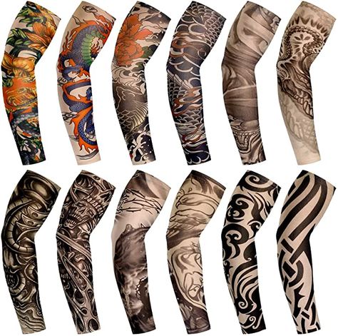 Sunscreen Tattoo, Fake Tattoo Sleeves, Egyptian Tattoo Sleeve, Temporary Tattoo Sleeves, Compression Arm Sleeves, Tattoo Sleeves, Pieces Tattoo, Women Working, Flower Tattoo Arm