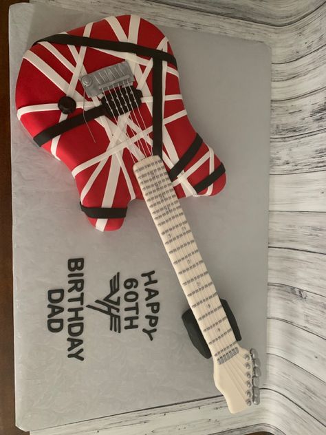 Van Halen Birthday Cake, Van Halen Guitar, Groom Cake, Cake Making, Eddie Van Halen, 13th Birthday, Van Halen, Decorated Cookies, Themed Party