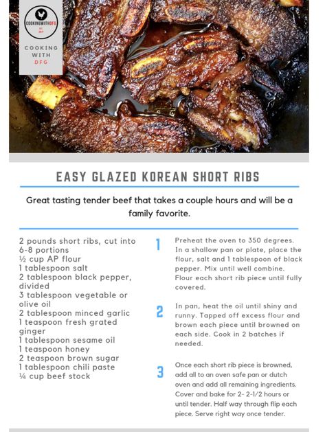 Short Rib Recipes Oven, Ribs Recipe Oven, Korean Short Ribs, Beef Short Rib Recipes, Korean Short, Short Ribs Recipe, Korean Beef, Ribs Recipe, Short Rib