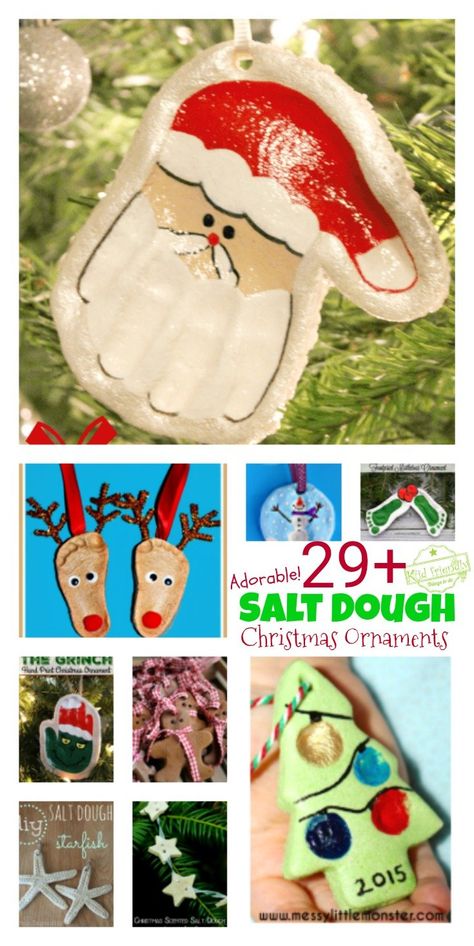 Over 29 DIY Homemade Salt Dough Ornaments for the Kids to Make this Christmas! Salt Dough Recipes, Homemade Salt Dough, Salt Dough Christmas Ornaments, Grandparents Ornament, Salt Dough Ornaments, Dough Ornaments, Dough Recipes, Christmas Traditions Family, Homemade Ornaments