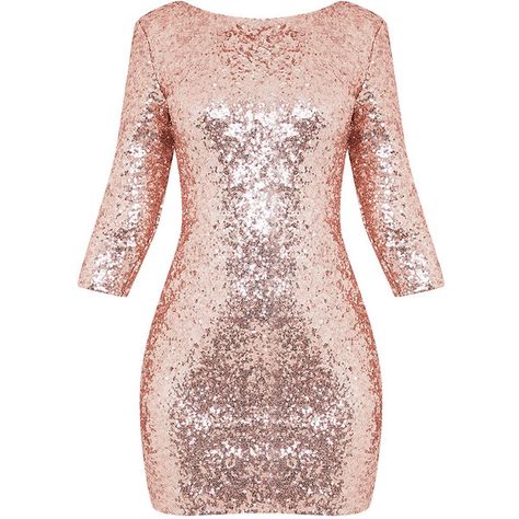 Eida Rose Gold Sequin Bodycon Dress ($43) ❤ liked on Polyvore featuring dresses, sequin embellished dress, rose gold dress, pink sequin dress, pink body con dress and sequin dresses Dress Rose Gold, Rose Gold Party Decor, Rose Gold Dress, Pink Sequin Dress, Dresses Sequin, Sequin Dresses, Sequin Sleeve, Rose Gold Sequin, Sequin Bodycon Dress