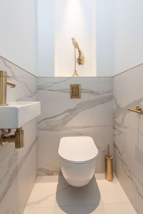 Downstairs Toilet Ideas Luxury, Small Toalett Ideas, Luxury Downstairs Toilet Ideas, Luxury Downstairs Toilet, Modern Downstairs Toilet, Luxury Cloakroom Toilet Ideas, Luxury Small Toilet, Small Luxury Toilet, Modern Downstairs Toilet Ideas