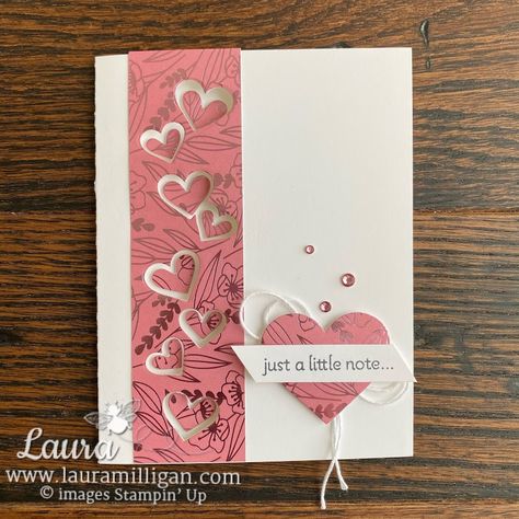 Stampin Up Many Hearts Dies Cards, Stampin Up Lots Of Heart Cards, Lots Of Heart Stampin Up Cards, Stampin Up Wedding Cards, Valentine Cards To Make, Stampin Up Valentine Cards, Lots Of Hearts, Valentine Card Crafts, Cards Valentines