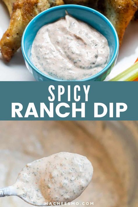 Spicy Ranch Dressing Recipe, Spicy Ranch Dip, Spicy Ranch Dressing, Adobe Sauce, Ranch Dip Recipe, Spicy Ranch, Ranch Dipping Sauce, Vegetable Dips, Chipotle Ranch