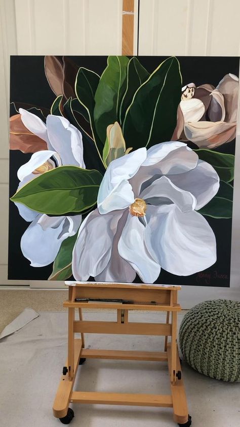 Floral Art Paintings, Flower Painting Canvas, Painting Art Lesson, F U, Diy Canvas Art Painting, Amazing Art Painting, Flower Art Painting, Art Painting Acrylic, Painting Art Projects