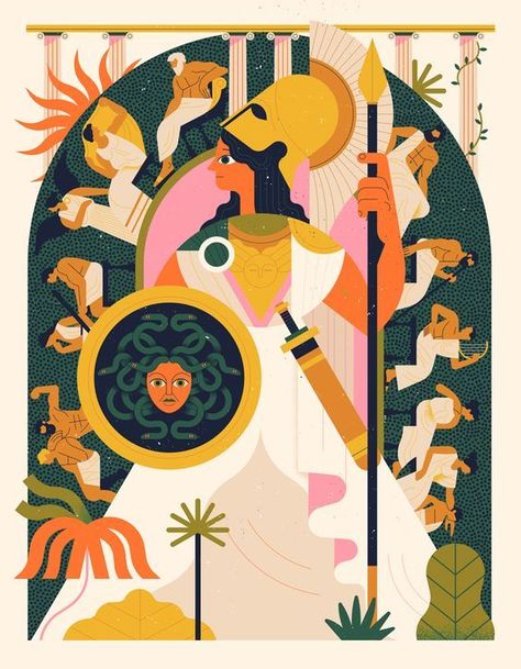 Parthenon Frieze, Owen Davey, The Parthenon, Indian Illustration, Greek Mythology Art, Mythology Art, Illustrations And Posters, Children's Book Illustration, Greek Mythology