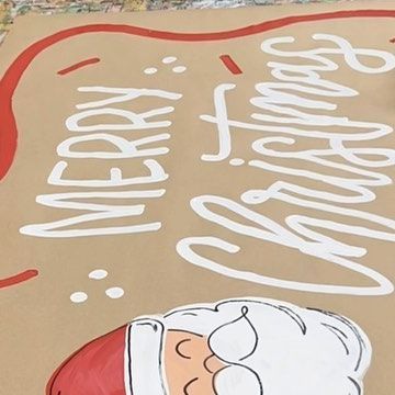 Kaligraphy - Lettering + Design on Instagram: "Christmas banner preorders are now available on the website 🎅 🎄" Christmas Banner Painted, Painted Christmas Banner, Christmas Painted Banner, Banner Design Diy, Banner Painting, Christmas Party Banner, Christmas Banner Diy, Painted Banners, Diy Banners