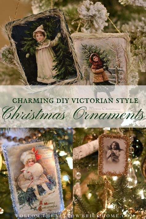 peanut-butter-ice-cream-34 Victorian Style Christmas, Victorian Christmas Decorations, Victorian Christmas Tree, Victorian Crafts, Victorian Christmas Ornaments, Vintage Christmas Crafts, Silver Christmas Decorations, Diy Ornaments, Shabby Chic Christmas