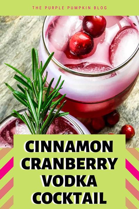 Cinnamon Cranberry Cocktail, Cinnamon Vodka Cocktails, Cranberry Vodka Cocktail, Cinnamon Vodka, Cranberry Lemonade, Ginger Cocktails, Orange And Cinnamon, Cranberry Cinnamon, Cranberry Vodka