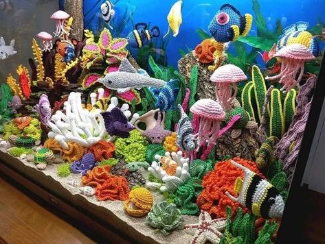 Everything Beautiful and Amazing Crochet Aquarium, Crochet Fish Patterns, Crochet Fish, Crochet Business, Crochet Design Pattern, Crochet World, Fish Patterns, Diy Crochet Projects, Origami Crafts