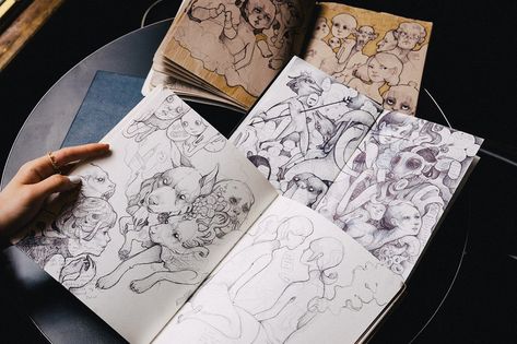 How To Enjoy Art From Home #daily #news #hypebeast #mux #muxjasper #fivedoubleues Lauren Tsai Artwork, Dairy Sketch, Drawing Motivation, Lauren Tsai, Sketches Inspiration, Surreal Illustration, Sketchbook Aesthetic, Rabbit Sculpture, Gif Disney