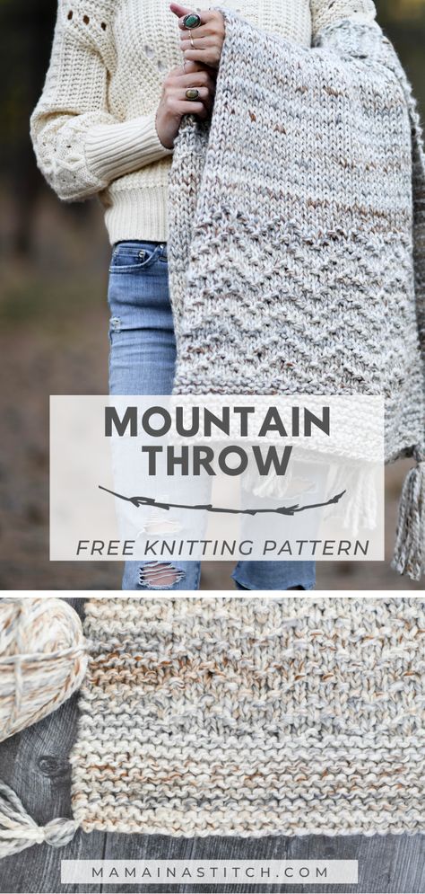 Throw Knitting Pattern, Crochet Sweater Ideas, Knit Throw Blanket Pattern, Throw Blanket Pattern, Knitting Patterns Free Blanket, Sweater Ideas, Beginner Knitting Patterns, Knitted Afghans, Knit Throw Blanket