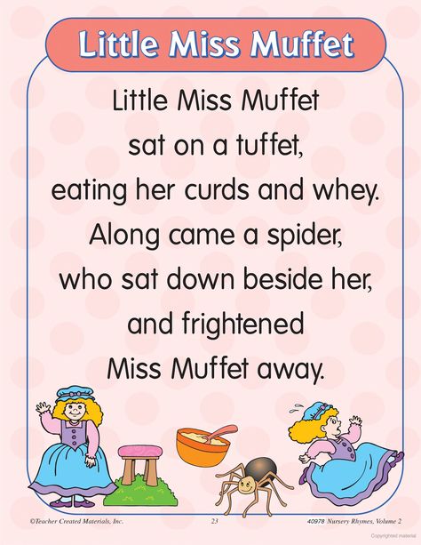 Learning Center Activities for "Little Miss Muffet" - Bobbie Wilson - Google Books Toddler Experiments, Infant Projects, Nursery Rhyme Lessons, Metabolic Confusion, Carb Cycle, Phonics Fluency, Teacher Created Materials, Insects Preschool, Little Miss Muffet