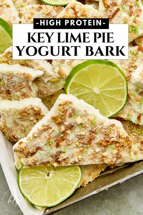 Key Lime Pie Yogurt Bark Recipe Key Lime Pie Bark, High Protein Key Lime Pie Bark, Key Lime Pie Yogurt Bark, High Protein Yogurt Bark, Healthy Lime Dessert, Frozen Yogurt Bars Recipe, Frozen Protein Yogurt Bark, Copycat That’s It Fruit Bars, Fruit Bark Recipes