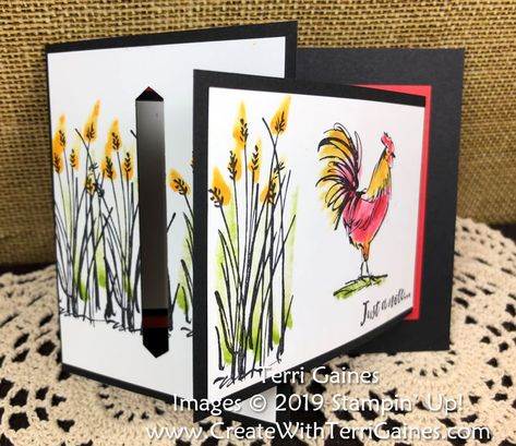 Chicken Cards, Home To Roost, Fancy Fold Card Tutorials, Card Techniques, Fold Cards, Up Book, Supply List, Card Making Tutorials, Fancy Fold Cards