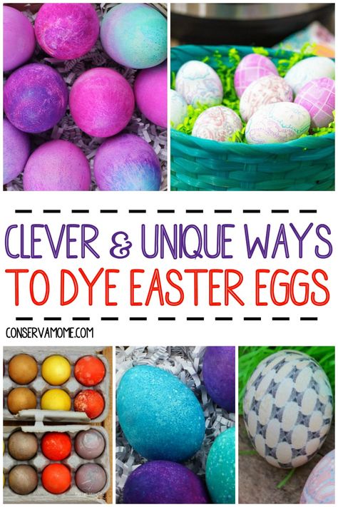 Looking for clever & Unique ways to dye Easter Eggs? HEre's a fun round up of 30 Unique ways to Dye Easter eggs! #UniqueEasterEggs #EasterEggs #howtodyeEastereggs Easter Story Crafts, Ways To Dye Easter Eggs, Star Wars Easter Eggs, Shaving Cream Easter Eggs, Unique Easter Eggs, Dye Easter Eggs, Naturally Dyed Easter Eggs, Sensory Crafts, Easter Egg Dye