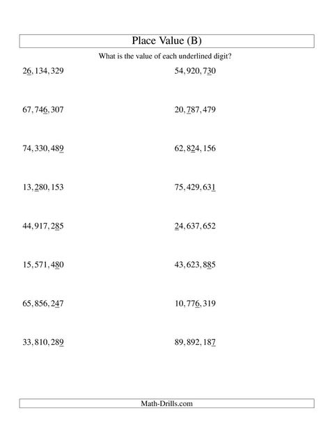 The Whole Number Place Value to Ten Millions (Comma Separator) (B) Math Worksheet from the Place Value Worksheets Page at Math-Drills.com. Scientific Notation Activities, Scientific Notation Worksheet, Math Examples, Number Sense Worksheets, Literal Equations, Number Place Value, Math Facts Addition, Persuasive Writing Prompts, Teaching Place Values