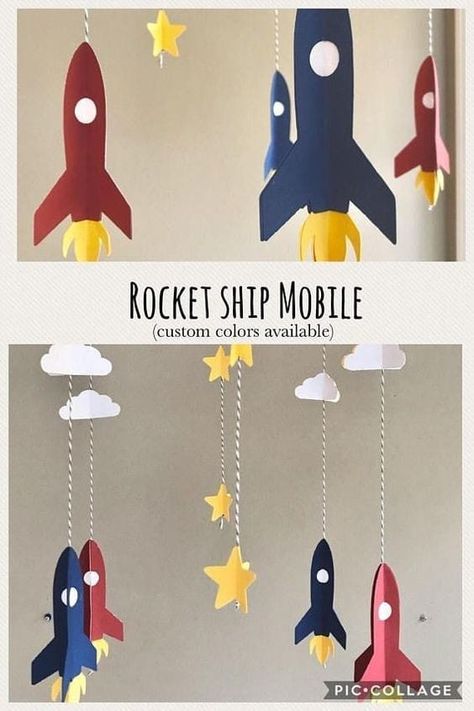 Nursery Stars, Diy With Kids, Space Theme Classroom, Nursery Nook, Outer Space Nursery, Nursery Space, Space Classroom, Rocket Ships, Outer Space Decorations