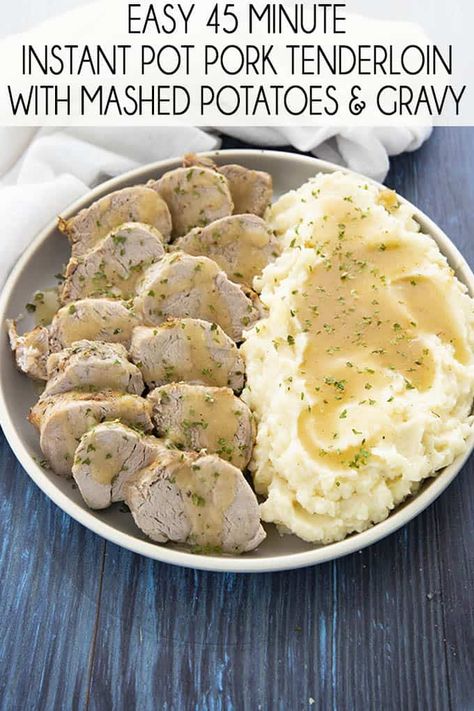 Garlic Pork Tenderloin, Instant Pot Pork Tenderloin, Instant Pot Pot Roast, Potato Gravy, Instant Pot Pork, Tenderloin Recipes, Pork Tenderloin Recipes, Easy Instant Pot Recipes, Instant Pot Dinner Recipes