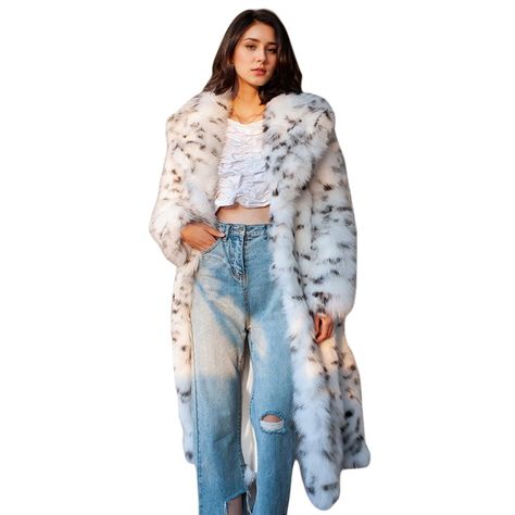 PRICES MAY VARY. 🌸Material: Faux Fur. This long white leopard patterned coat is made of high-quality faux fur, with a soft fabric and comfortable touch, making it skin friendly to wear. This coat is covered with artificial plush and has amazing thermal insulation performance, making it very durable and warm. 🌸Size: S: Bust: 104cm, Length: 110cm, Shoulder: 37cm, Sleeve: 58cm; M: Bust: 108cm, Length: 110cm, Shoulder: 38cm, Sleeve:59cm; L: Bust: 112cm, Length: 110cm, Shoulder: 39cm, Sleeve: 60cm; Leopard Print Fur Coat, Faux Fox Fur Coat, Fur Jacket Women, Long Winter Jacket, Long Winter Coats, Langer Mantel, High Street Fashion, Fur Coats Women, Fox Fur Coat