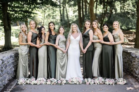 Silver Sage Bridesmaid Dresses, Bridesmaid Dresses Revelry, Olive Bridesmaid Dresses, Sage Bridesmaid Dresses, Silver Sage, Bridal Hair And Makeup, Vow Renewal, Wedding Design, Wedding Designs