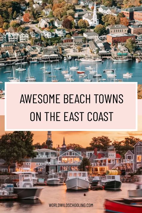 These are some of the best beach towns on the East Coast. East Coast Beach Towns, East Coast Beach Vacation, Best Us Beaches, Best Family Beaches, Great Places To Travel, East Coast Beaches, Best Beaches To Visit, Nature Destinations, East Coast Travel