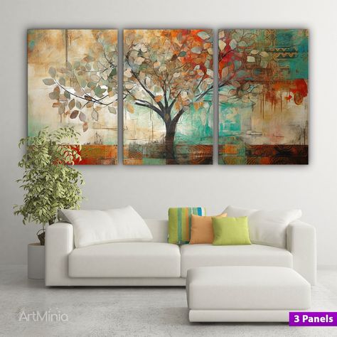 Abstract Modern Acrylic Painting of a Tree Canvas Print Wall Art, Modern Home Decor, Extra Large Ready to Hang Gallery Style Canvas Art https://etsy.me/437fuGT #contemporary #canvasprint #stretchedcanvas #readytohangcanvas #highqualitycanvas #abstractwallart Canvas Wall Art Trees, Abstract Tree Wall Art, Canvas Family Tree Painting, Painting Of A Tree, Abstract Tree Of Life Painting, Kitchen Decor Hacks, Modern Acrylic Painting, Diy Kitchen Decor, Tree Of Life Hanging Tapestry 55” By 20”