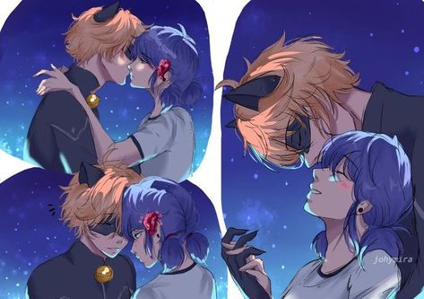 Adrienette Fanart, Mlb Fan Art, Catnoir And Ladybug, Miraculous Ladybug Kiss, Cartoon Movie Characters, Adrian And Marinette, Miraculous Ladybug Fanfiction, Ladybug Anime, Miraculous Ladybug Movie