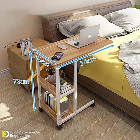 Modern DIY C-Table Design Ideas  | Engineering Discoveries Kleiner Pool Design, Zimmer Diy, Table Laptop, Table Bed, Metal Furniture Design, C Table, Table Color, Laptop Table, Bed Table