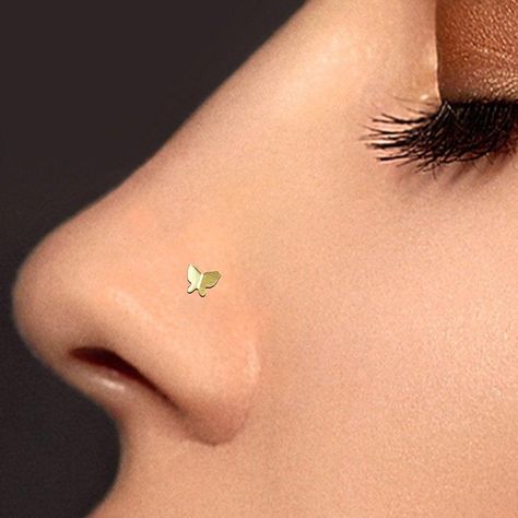 Nose Piercing Jewelry Nostril, Nose Bone Stud, Unique Nose Rings, Nose Piercing Ring, New Piercing, Piercing Stud, Nose Bone, Beauty Hacks Lips, Nose Piercing Stud