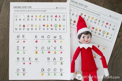 Elf Secret Message Printable, Secret Code Worksheet, Elf On The Shelf Printables, Kindness Elf, Elf Delivery, Donation Letter, Message From Santa, Elf Shelf, Elves Gift