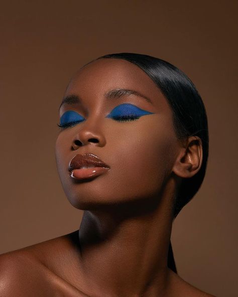 Aïssata Diallo on Instagram: “Tom: Chocolate? Did you say, Chocolate?! CHO-CO-LATEEEEE! (If you know this reference, extra points for you 🤩) - Shot by @garren.pryce…” A Woman, Makeup, Blue, Make Up