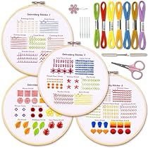 Back Stitch Embroidery, Couching Stitch, French Knot Stitch, Beginner Embroidery Kit, Beginners Embroidery, Lazy Daisy Stitch, Feather Stitch, Jewelry Making Kits, Hand Embroidery Kit