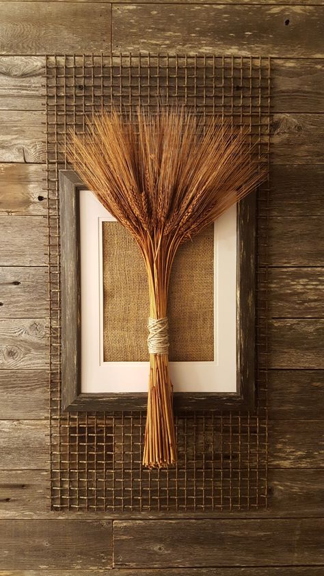 Dried Wheat Decor, Dry Wheat Decor, Wheat Straw Art, Wheat Wall Decor, Boho Straw Wall Decor, Wheat Decor, Farm Bedroom, Ideas Regalo, Wheat Design