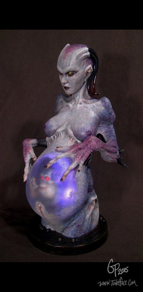 Sculpture - Toiletface - Gabe Perna Sculpture and Illustration Pregnant Concept Art, Pregnant Character Design, Pregnant Reference, Alien Pregnancy, Pregnant Aesthetic, Pregnant Art, Evil Baby, Pregnant Cartoon, Pregnant Barbie