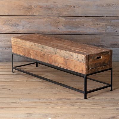 FALL INTO COZY | Shop Sales Events Antique Farmhouse Farmhouse Storage Bench, Rustic Industrial Farmhouse, Snow Shoe, Farmhouse Storage, Wood Wall Shelf, Wooden Design, Industrial Farmhouse, Wooden Stools, Storage Area