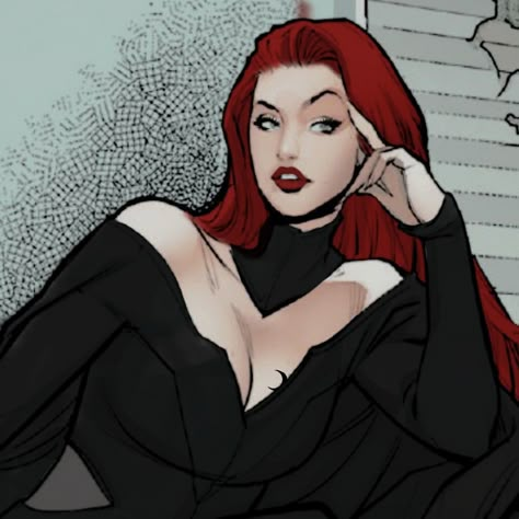 Dark Red Hair Character, Female Villain Aesthetic, Red Hair Vampire, Xmen Oc, Characters With Red Hair, Наташа Romanoff, Redhead Art, Comic Ideas, Marvel Heroines