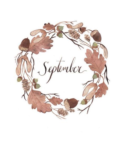 Watercolor Wreath, Hello September, Bullet Journal Inspiration, Art Journals, Months In A Year, Journal Inspiration, Bts Memes, Fall Halloween, Hand Lettering