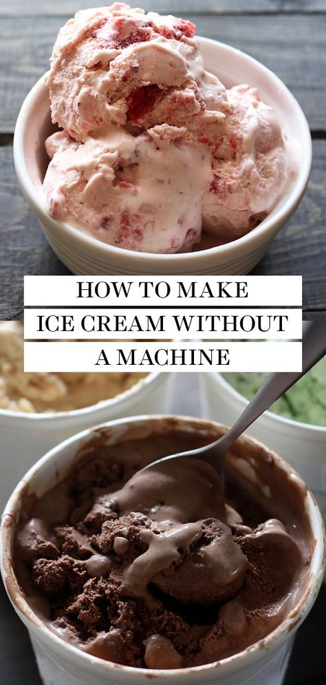 Homade Ice Cream Recipes Without Machine, Homemade Ice Cream Half And Half, Homemade Ice Cream In Blender, Homemade Strawberry Ice Cream No Machine, Desserts That Go With Ice Cream, Ice Cream Without An Ice Cream Maker, Diy Homemade Ice Cream, How To Make Homemade Ice Cream Easy, No Ice Cream Maker Ice Cream