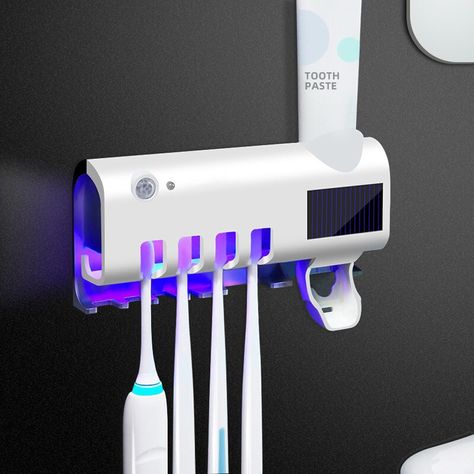 Faster shipping. Better service Uv Toothbrush Sanitizer, Wall Mounted Toothbrush Holder, Toothbrush Holder Wall, Toothbrush And Toothpaste Holder, Sanitize Toothbrush, Pasta Dental, Toothpaste Squeezer, Toothbrush Storage, Toothpaste Holder