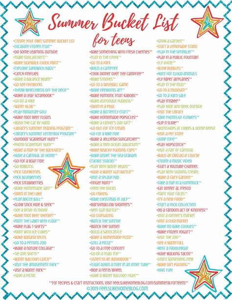 Virtues For Kids, Printable Summer Bucket List, Summer Activities For Teens, Summer Bucket List For Teens, Free Family Activities, Bucket List For Teens, Family Printables, Summer Reading Program, Activities For Teens