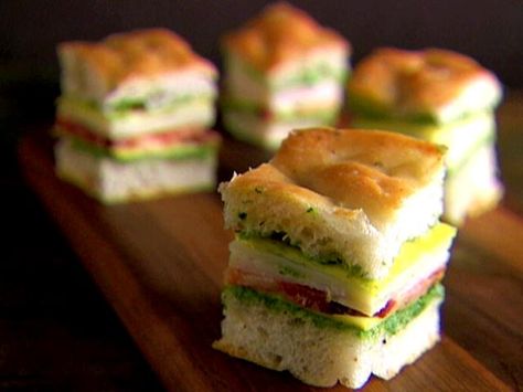 Mini Italian Club Sandwiches Recipe : Giada De Laurentiis : Food Network Small Sandwiches, Club Sandwiches, Club Sandwich Recipes, Subway Sandwich, Finger Sandwiches, Summer Appetizer, Giada De Laurentiis, Club Sandwich, Tea Sandwiches