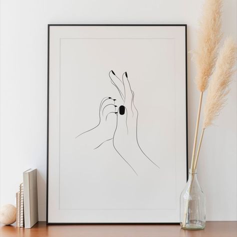 Hand Line Art, Wall Line Art, Paw Hand, Line Art Minimalist, Hand Lines, Line Art Print, Minimalist Art Print, Minimal Wall Art, Human Hand