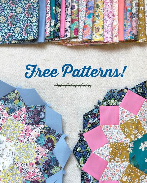 Free EPP Patterns Millefiori Quilt Pattern, Paper Peicing Patterns, Free Paper Piecing Patterns, Hand Pieced Quilts, Hexagon Quilt Pattern, Millefiori Quilts, Cloth Shop, Paper Pieced Quilt Patterns, Hexie Quilt